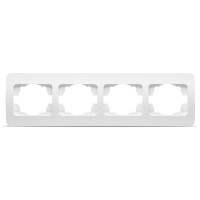 Rama 4 posturi alba Jazz, ornament plastic pentru 4 module - detaliu