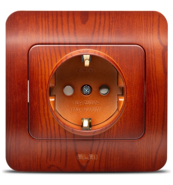 Priza Schuko 16A cu protectie copii, cires, gama Jazz