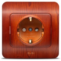 Priza Schuko 16A cu protectie copii, cires, gama Jazz