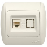 Priza date 1xRJ45 Cat6e UTP alb, gama Zirve