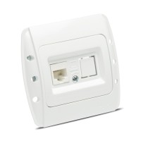 Priza date 1xRJ45 Cat6e UTP alb, gama Zirve - vedere laterala