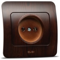 Priza fara contact de protectie 16A nuc inchis Jazz - Elbi - vedere laterala