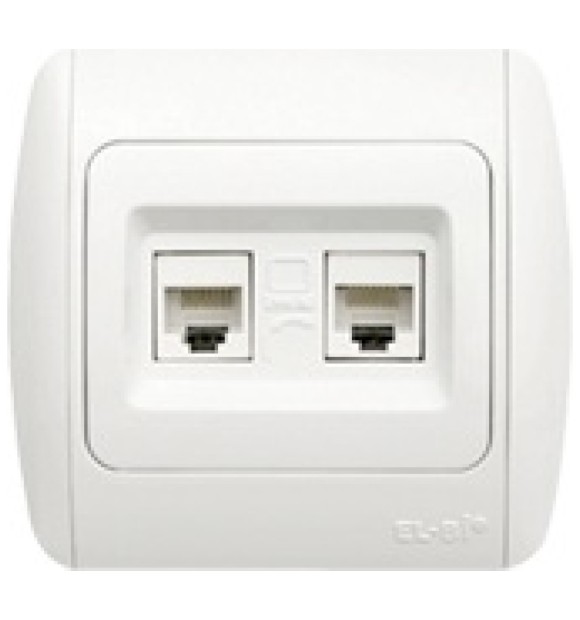 Priza date dubla 2xRJ45 Cat6e UTP alb Zirve