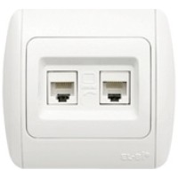 Priza date dubla 2xRJ45 Cat6e UTP alb Zirve