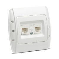 Priza date dubla 2xRJ45 Cat6e UTP alb Zirve - detaliu