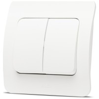 Comutator 10A alb mat Jazz Elbi, montaj ingropat - detaliu