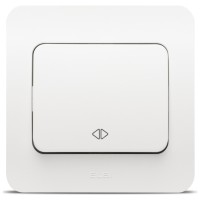 Intrerupator cruce 10A alb mat Jazz Elbi pentru comanda din 3 puncte