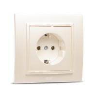 Priza Schuko 16A fildes Zena, cu contact de protectie - vedere laterala