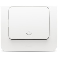 Buton sonerie 10A alb mat Jazz - intrerupator cu revenire Elbi