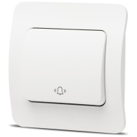 Buton sonerie 10A alb mat Jazz - intrerupator cu revenire Elbi - detaliu