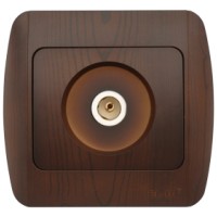 Priza TV cu conector F, nuc inchis, gama Zirve - ELBI