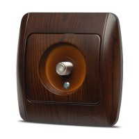Priza TV cu conector F, nuc inchis, gama Zirve - ELBI - vedere laterala