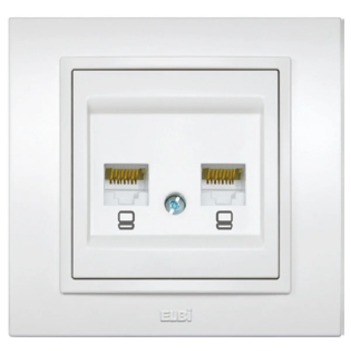 Priza date 2xRJ45 Cat6e UTP alb Zena, montaj ingropat