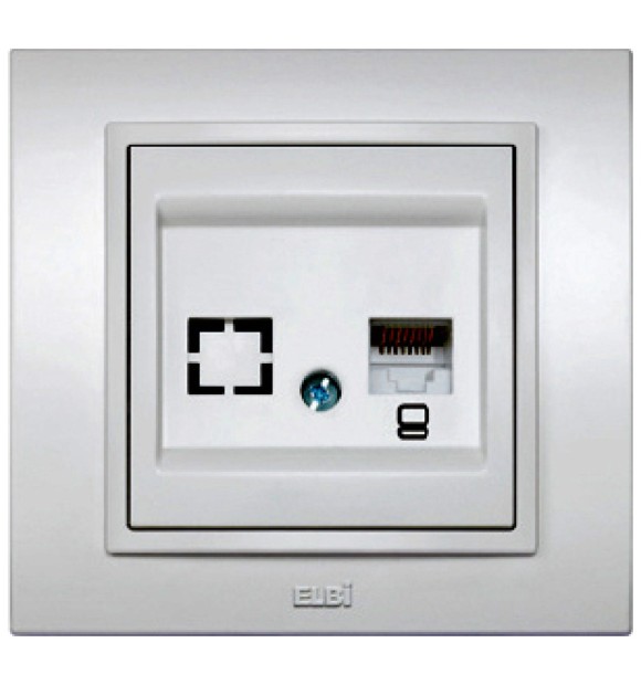 Priza date 1x RJ45 Cat6e gri metalizat Zena - Elbi