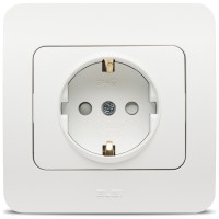 Priza Schuko 16A alb mat cu protectie copii Jazz - Elbi