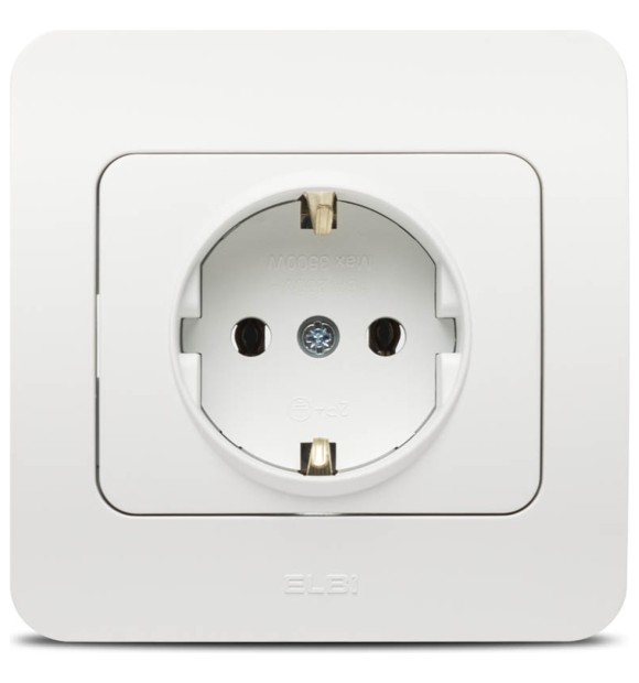 Priza Schuko 16A alb mat, gama Jazz - Elbi