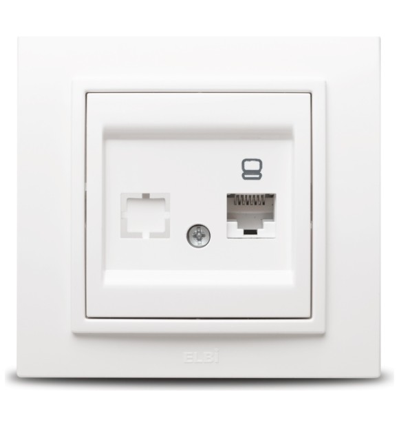 Priza date 1xRJ45 Cat6e alb Zena - retea internet