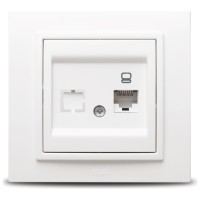 Priza date 1xRJ45 Cat6e alb Zena - retea internet