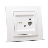 Priza date 1xRJ45 Cat6e alb Zena - retea internet - detaliu
