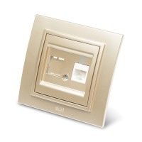 Priza date 1x RJ45 Cat6e UTP titan Zena - Elbi - vedere laterala