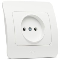 Priza fara contact de protectie 16A alb mat Jazz Elbi - vedere laterala