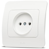 Priza fara contact de protectie 16A alb mat Jazz Elbi - detaliu