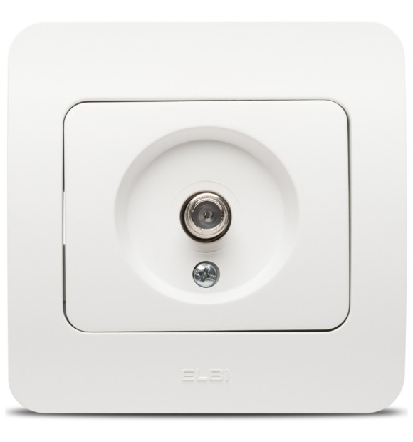 Priza TV cu conector F, alb mat, gama Jazz - Elbi