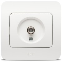Priza TV cu conector F, alb mat, gama Jazz - Elbi