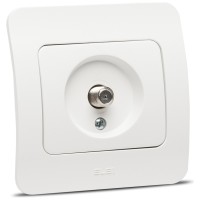Priza TV cu conector F, alb mat, gama Jazz - Elbi - vedere laterala