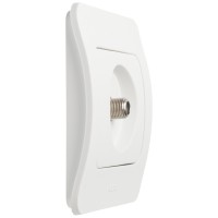 Priza TV cu conector F, alb mat, gama Jazz - Elbi - ambalaj