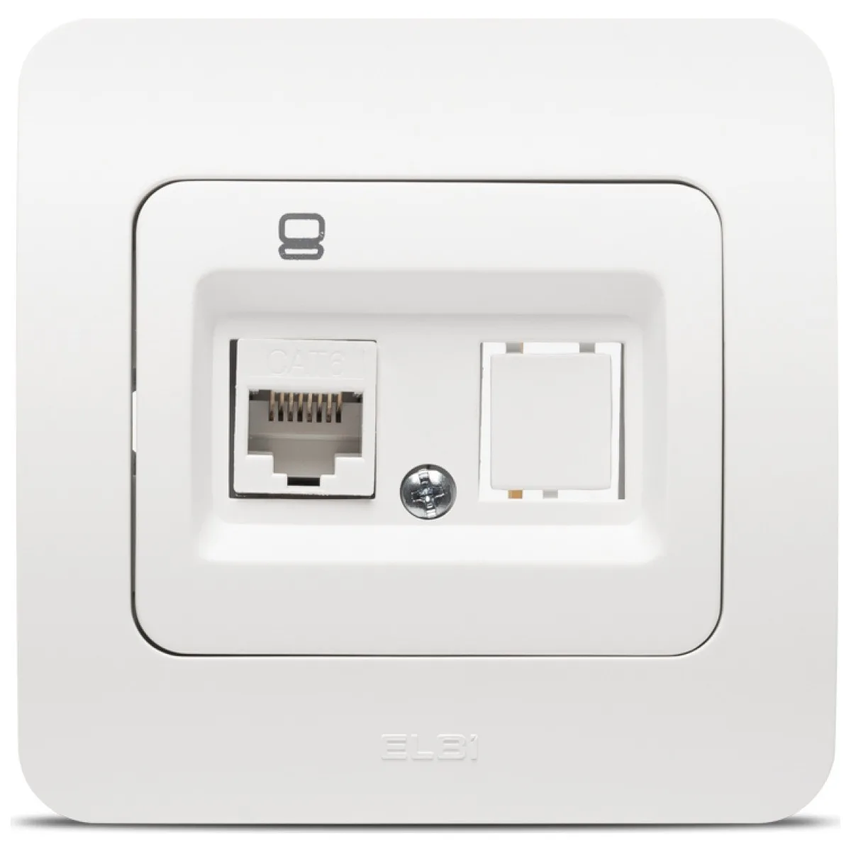 Priza date 1xRJ45 Cat6e alb mat, gama Jazz - Elbi