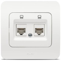Priza date dubla 2xRJ45 Cat6e alb mat, gama Jazz - Elbi