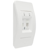 Priza date dubla 2xRJ45 Cat6e alb mat, gama Jazz - Elbi - ambalaj