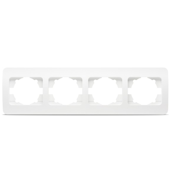 Rama 4 posturi alb mat Jazz Elbi, ornament 4 module plastic