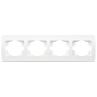 Rama 4 posturi alb mat Jazz Elbi, ornament 4 module plastic