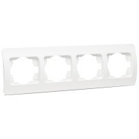 Rama 4 posturi alb mat Jazz Elbi, ornament 4 module plastic - vedere laterala