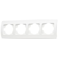 Rama 4 posturi alb mat Jazz Elbi, ornament 4 module plastic - detaliu
