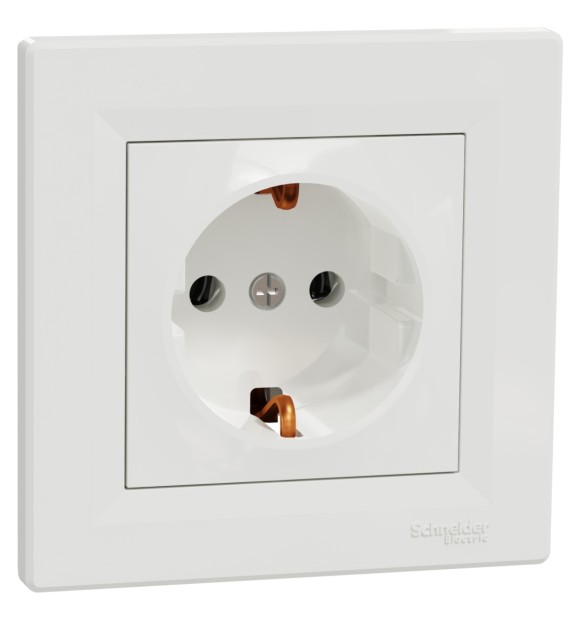 Priza Schuko 16A alba, gama Asfora - Schneider Electric