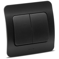Comutator cap scara 10A negru mat, gama Jazz - Elbi - vedere laterala