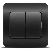Comutator cap scara 10A negru mat, gama Jazz - Elbi - ambalaj