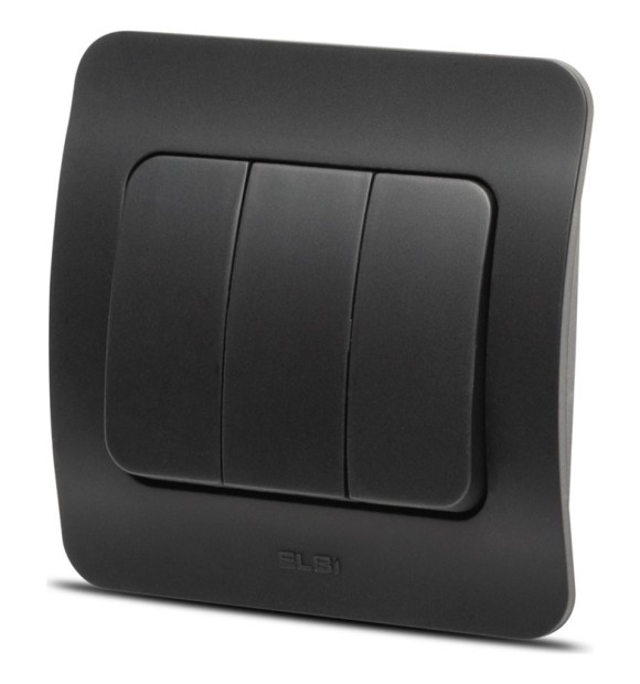 Intrerupator triplu 10A negru mat Jazz - Elbi