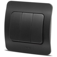 Intrerupator triplu 10A negru mat Jazz - Elbi