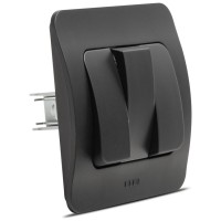 Intrerupator triplu 10A negru mat Jazz - Elbi - detaliu