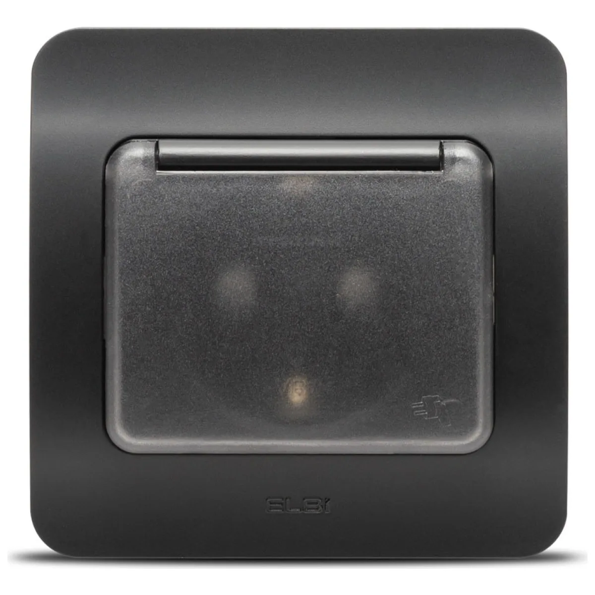 Priza Schuko cu capac 16A negru mat, gama Jazz