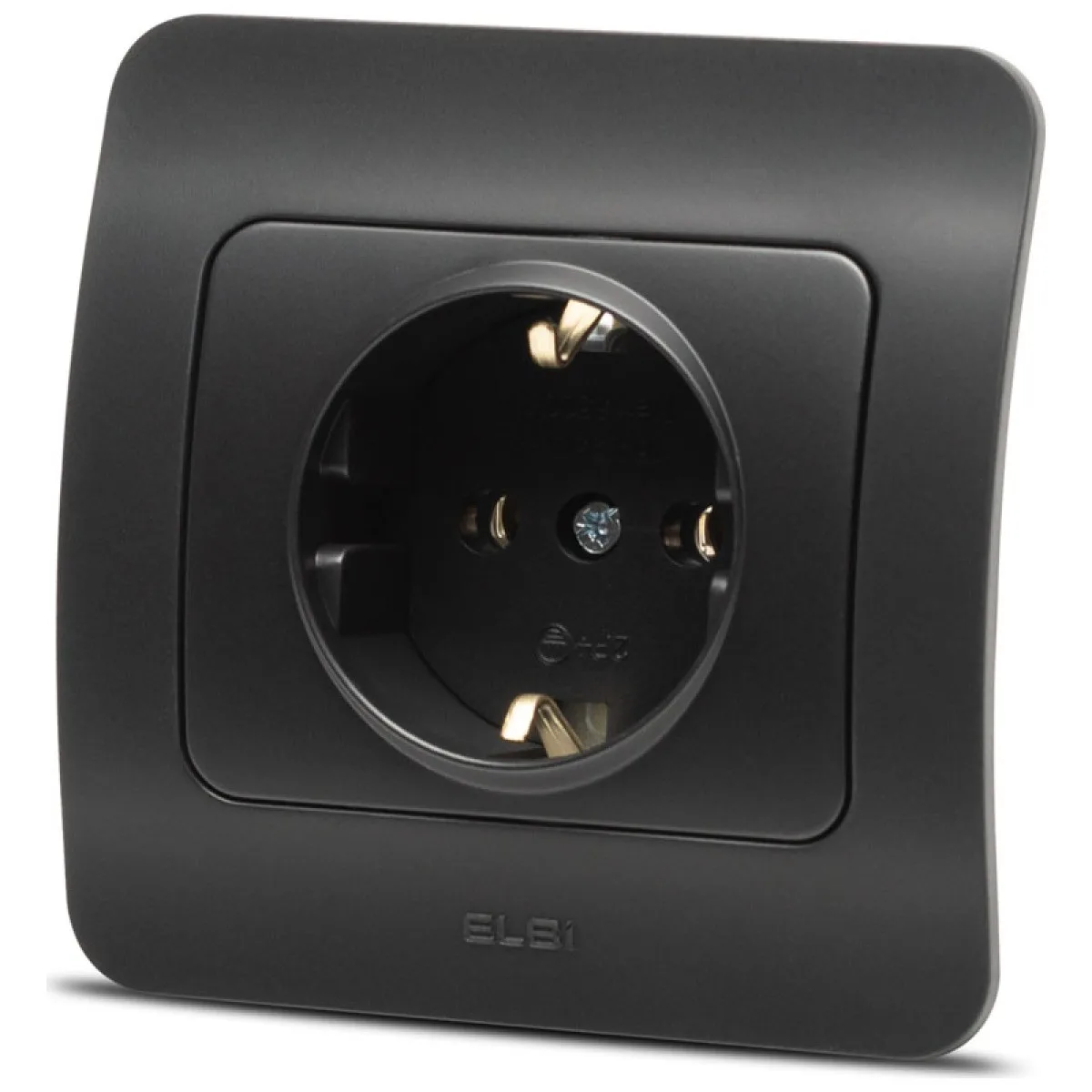 Priza Schuko 16A negru mat, gama Jazz - Elbi