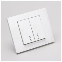Comutator 10A cu LED, alb, gama Grano - Ovivo - vedere laterala
