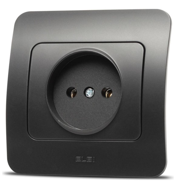 Priza fara contact de protectie 16A negru mat Jazz Elbi