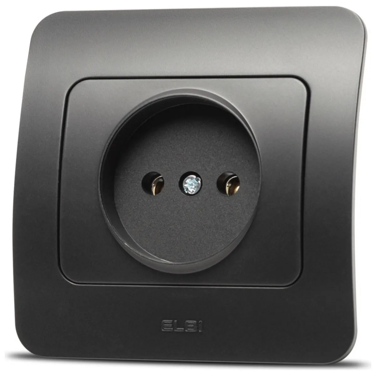 Priza fara contact de protectie 16A negru mat Jazz Elbi