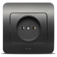 Priza fara contact de protectie 16A negru mat Jazz Elbi - detaliu