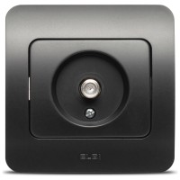 Priza TV conector F negru mat, gama Jazz - Elbi - detaliu